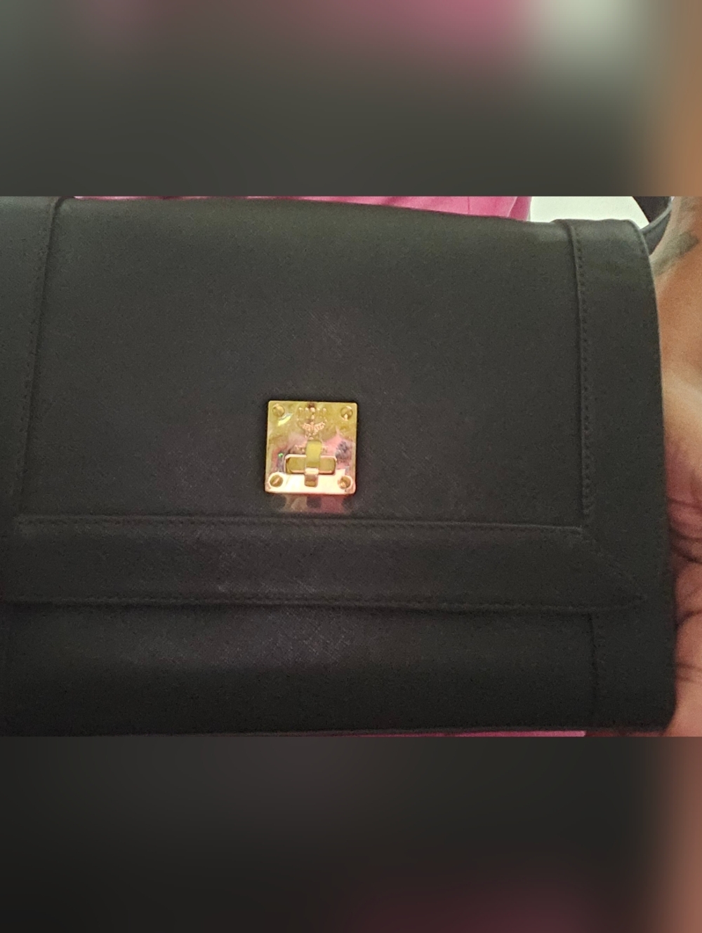 MCM Black Leather Satchel with Gold-Tone Lock - Picture 12 of 12
